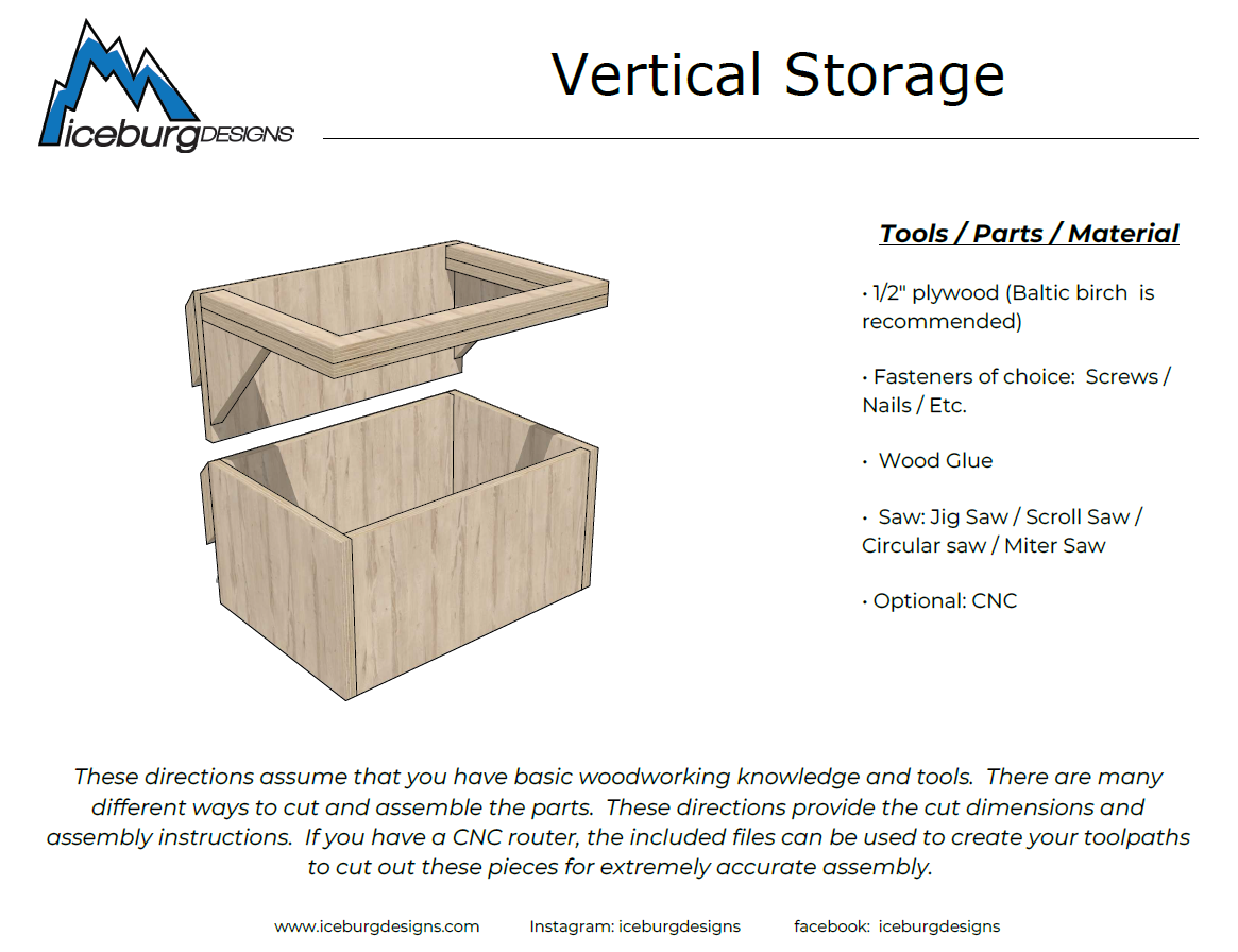 French Cleat Vertical Storage Plans