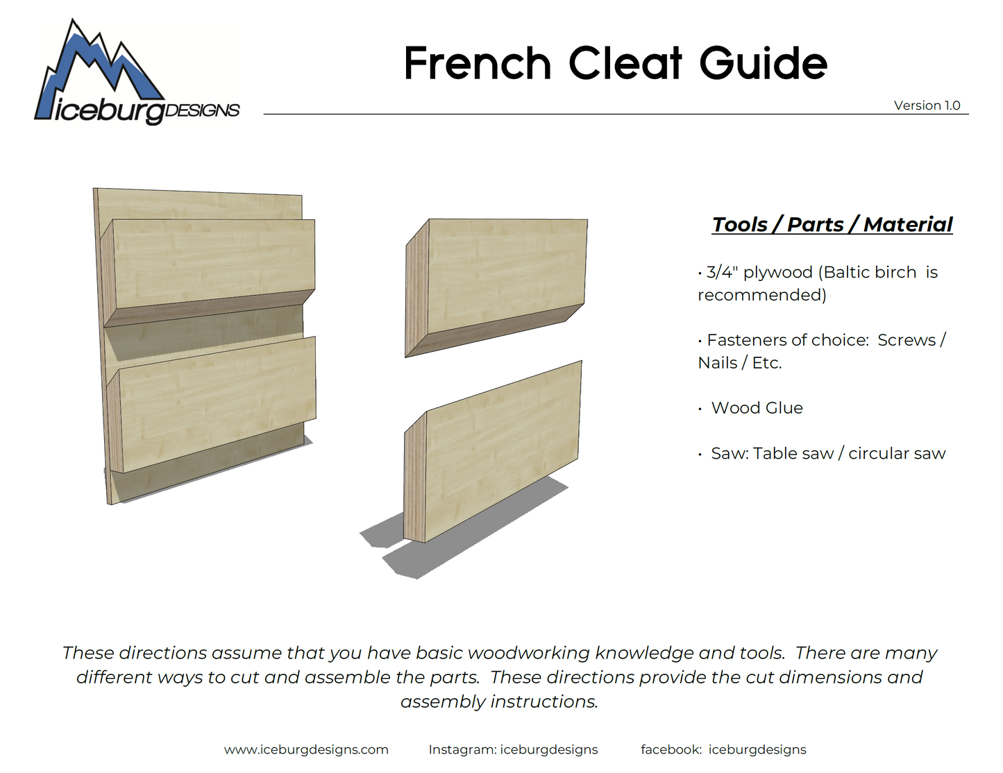 French Cleat Wall Plans